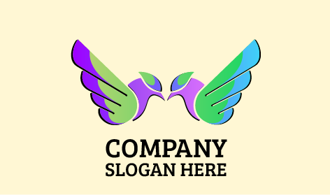 Logotipo De Pássaro Duplo De Desenho Animado