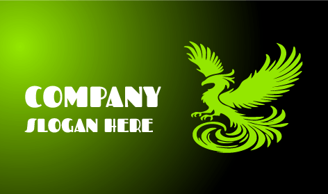 Grünes Phönix-Vogel-Logo