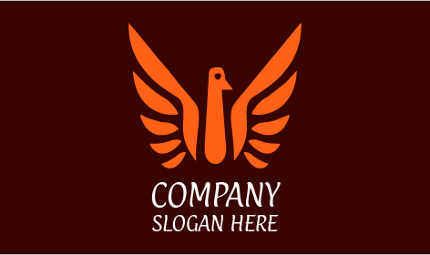 Orange tanzendes Vogel Logo