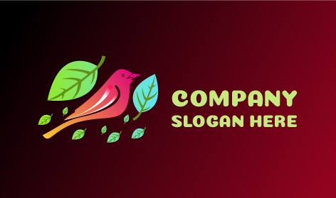 Logotipo De Pájaro Gorrión Rosa