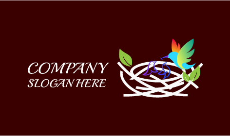 White Nest Bird Logo