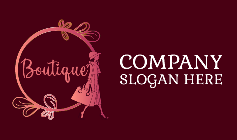 Logo Butik Tas Belanja Merah Muda