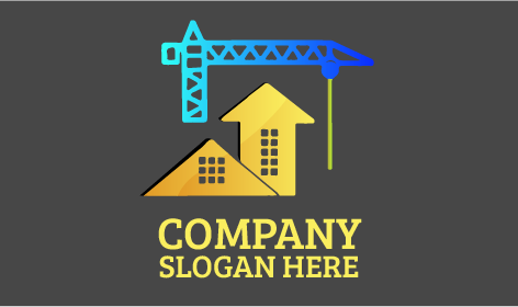 Logo Pembangun Tower Crane Biru