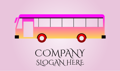 Logo De Bus Rose À Un Étage