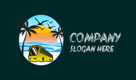 Logotipo De Ônibus Amarelo Tropical