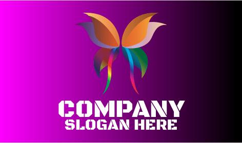 Logo Kupu-kupu Desain Bunga