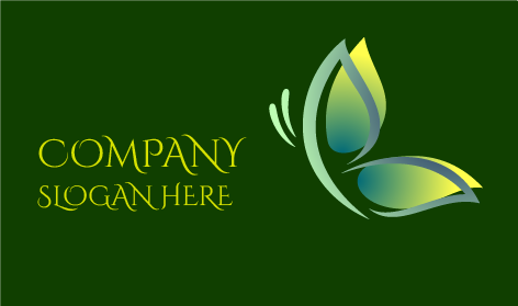 Logo Kupu Kupu Hijau Keabu Abuan