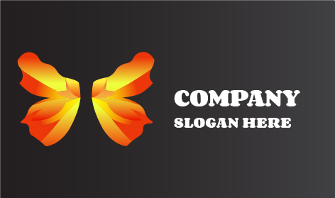 Logo Sayap Kupu Kupu Oranye