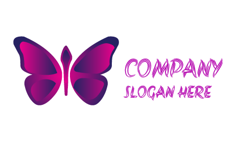 Mor Çiçek açan Kelebek Logosu