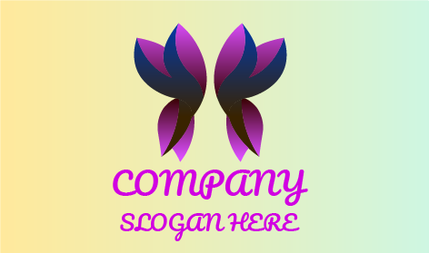Logo Kupu Kupu Sayap Ungu Modern