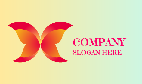 Logo Kupu Kupu Oranye Kemerahan