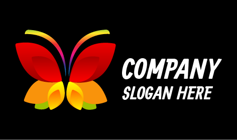 Logo Kupu-kupu Pelangi Yang Menakjubkan