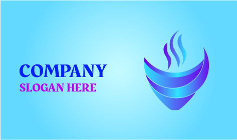 Logotipo De Café Abstracto Azul