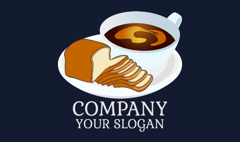 Logotipo De Cafetería De Té Y Pan