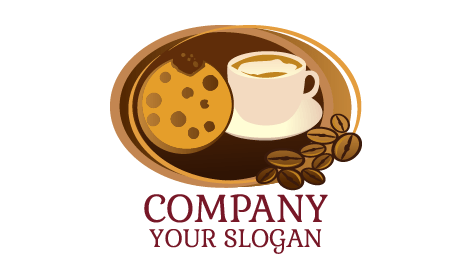 Logotipo De Cafetería De Galletas De Café