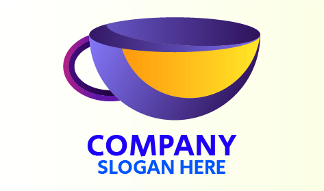 Logo Del Caffè Della Tazza Di Caffè Viola Intenso