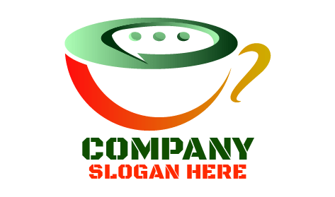 Digitales Logo Des Grünen Tassen Cafés