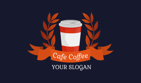 Logotipo De Cafetería De Taza Naranja Polvorienta