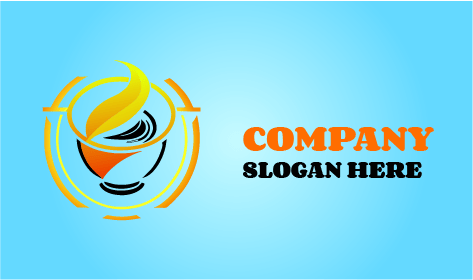 Faszinierendes Orangefarbenes Tassencafé Logo