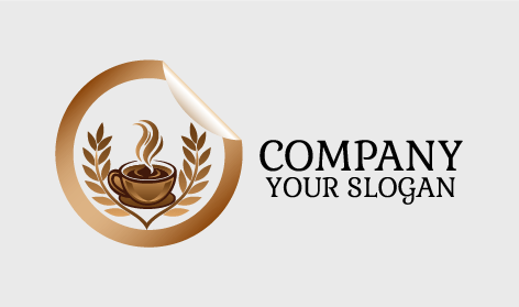 Logo Piegato Del Bar Del Caffè