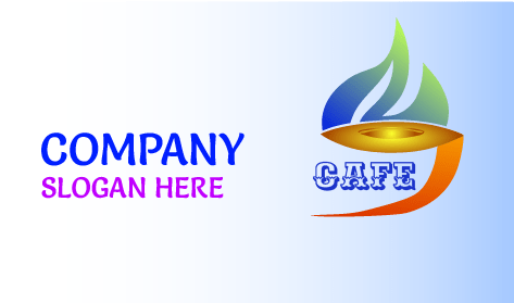 Logotipo Do Café Com Xícara De Chá Frondoso
