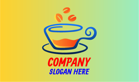 Turuncu Kahve çekirdekleri Kafe Logosu