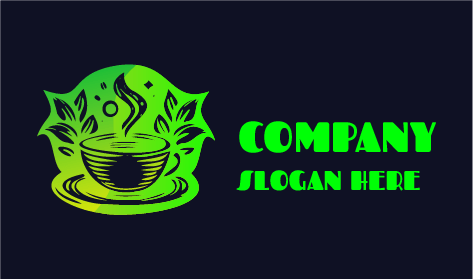 Forte Logo Del Caffè Del Tè Verde