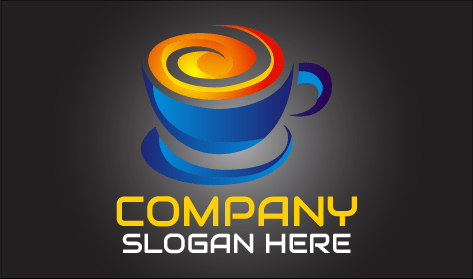 Wirbelndes Kaffee Café Logo