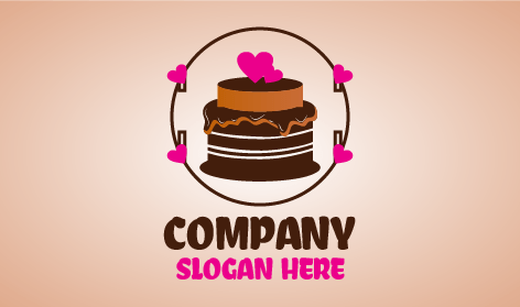 Chocolate Layered Heart Cake Logo