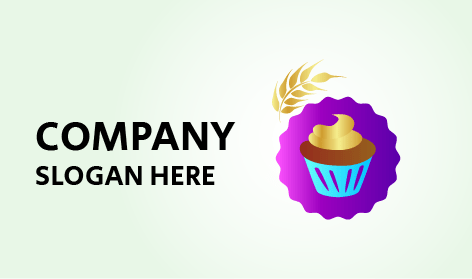 Coffee Icing Cream Cake Logo