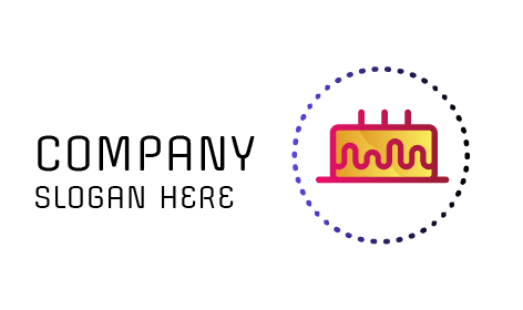 Delicious Pink Birthday Cake Logo