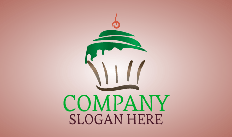 Green Frosting Cupcake Logo