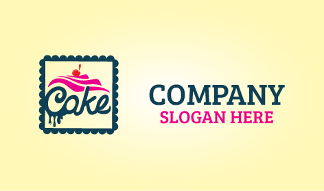 Pink Cake Stamp Logo