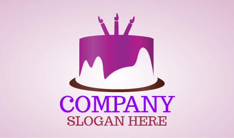 Purple Candles Cake Logo