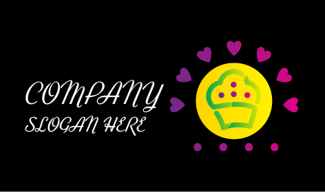 Purple Heart Circle Cupcake Logo