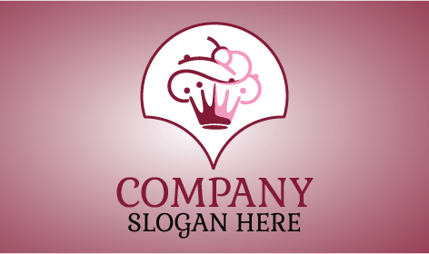 Raspberry Pink Confectionery Cupcake Logo