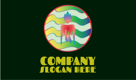 Background Waves Candle Logo