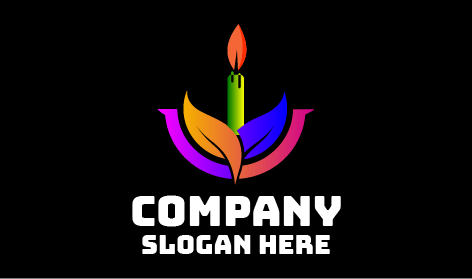 Colored Leaves Candle Logo