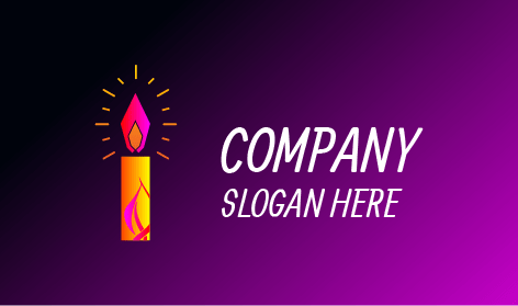 Geometric Flame Candle Logo