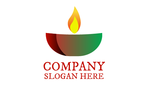 Oil Lamp Candle Logo