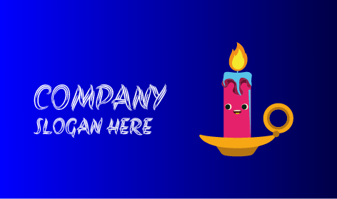 Smiling Cartoon Candle Logo