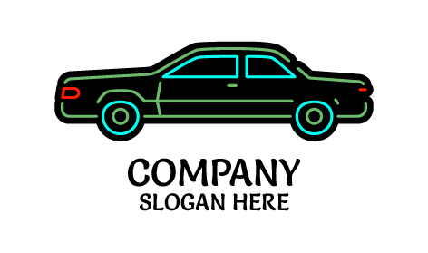 Siyah Retro Tarz Araba Logosu