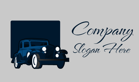 Klasik Eski Mavi Araba Logosu