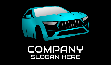 Canlı Gök Mavisi Araba Logosu