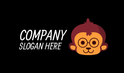 Adorable Logotipo De Dibujos Animados De Mono