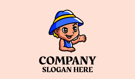 Logo Del Cartone Animato Della Ragazza Felice