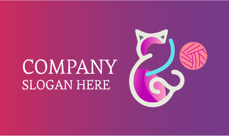 Logotipo De Gato Jugando a La Pelota