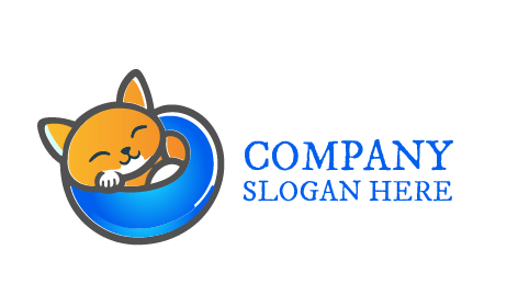 Logotipo De Gato Naranja Tierno