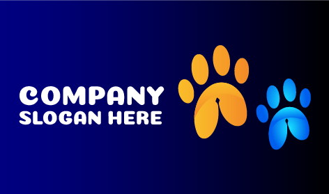 Logotipo De Huellas De Gato De Dos Colores