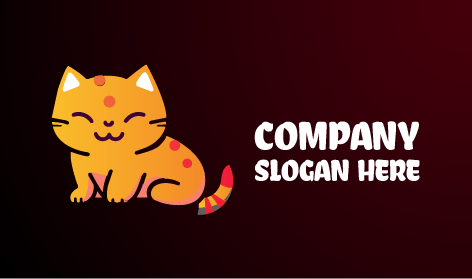 Logotipo De Gato Con Cola Extravagante